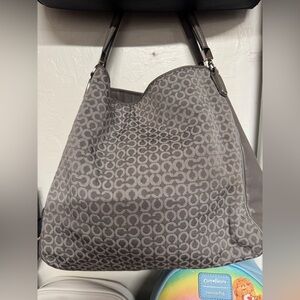 Coach Gray Patterned Hobo Bag